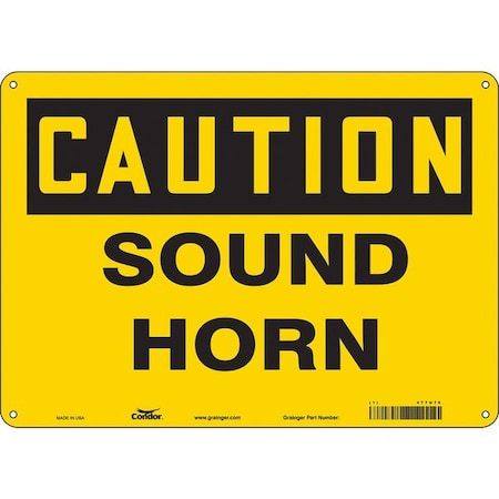 Condor Traffic Sign, 10 in H, 14 in W, Aluminum, Horizontal Rectangle, English, 477U70 477U70