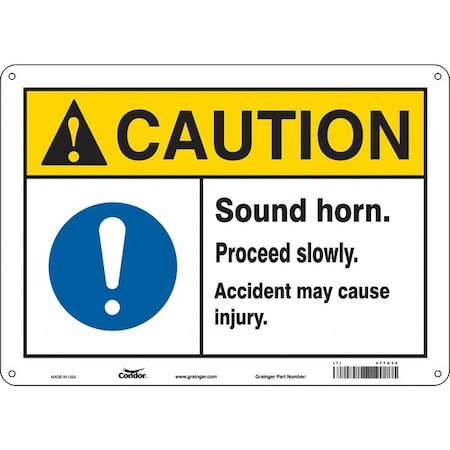 Condor Safety Sign, 7 in Height, 10 in Width, Vinyl, Vertical Rectangle, English, 477U32 477U32