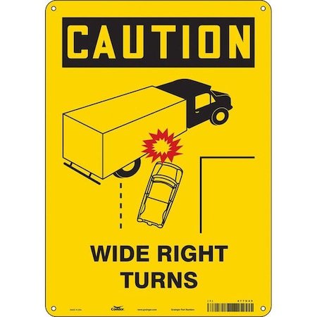 Condor Traffic Sign, 14 in H, 10 in W, Aluminum, Vertical Rectangle, English, 477U45 477U45