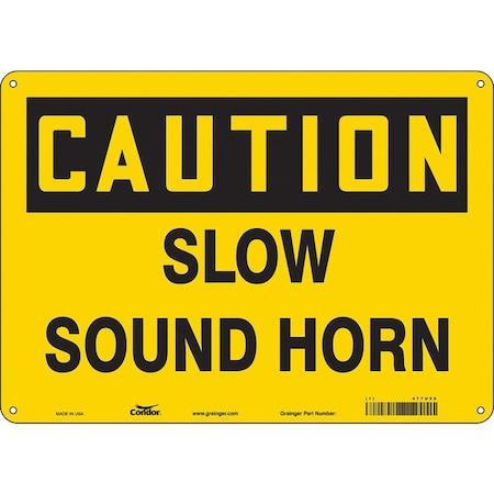 Condor Traffic Sign, 10 in H, 14 in W, Aluminum, Horizontal Rectangle, English, 477U58 477U58
