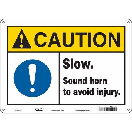 Condor Traffic Sign, 10 in H, 14 in W, Vinyl, Horizontal Rectangle, English, 477U68 477U68