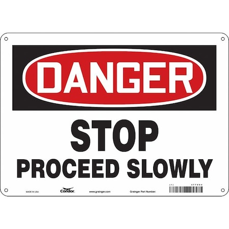 Condor Danger, STOP PROCEED SLOWLY, 14 in W x 10 in H, Horizontal Rectangle, Polyethylene, 477V04 477V04
