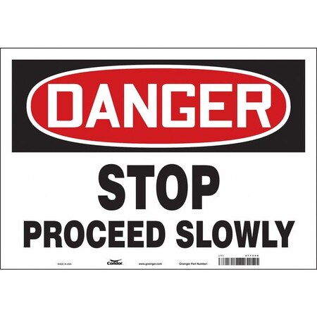 Condor Danger, STOP PROCEED SLOWLY, 20 in W x 14 in H, Horizontal Rectangle, Vinyl 477V08