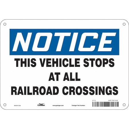 Condor Traffic Sign, 7 in H, 10 in W, Aluminum, Vertical Rectangle, English, 477V16 477V16