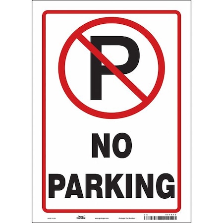 Condor No Parking Sign, 14" Height, 10" Width, Vinyl, Vertical Rectangle, English 477X73
