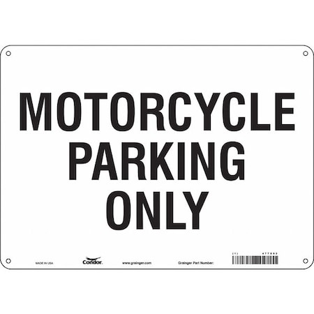 Condor Motorcycle Parking Sign, 10" Height, 14" Width, Aluminum, Horizontal Rectangle, English 477X52