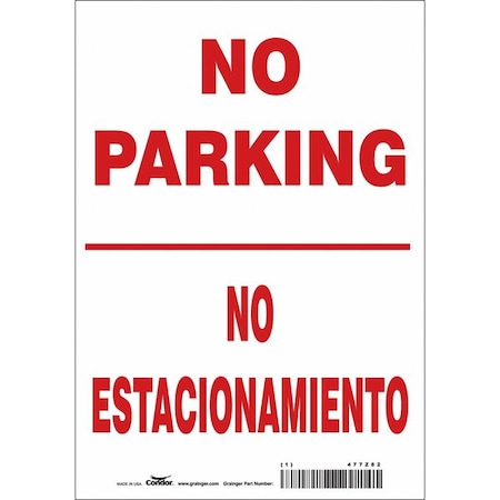 Condor No Parking Sign, 10" x 7, 477Z82 477Z82