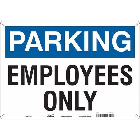 Condor Employee, Faculty & Staff Parking Sign, 14 in H, 20 in W, Aluminum, Horizontal Rectangle, 477Z71 477Z71
