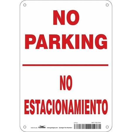 Condor No Parking Sign, 10" x 7, 477Z78 477Z78