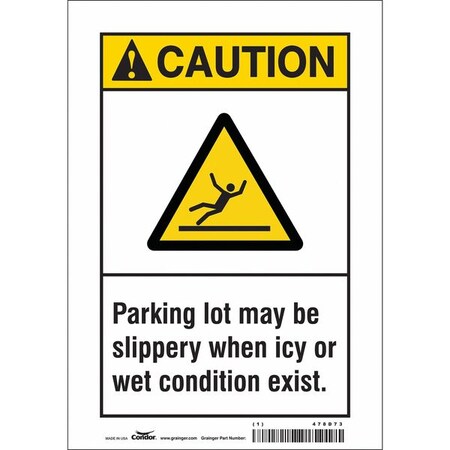 Condor Safety Sign, 10 in Height, 7 in Width, Vinyl, Horizontal Rectangle, English, 478D73 478D73