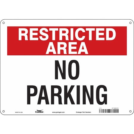 Condor Restricted Area No Parking Sign, 10"x14, 478D20 478D20