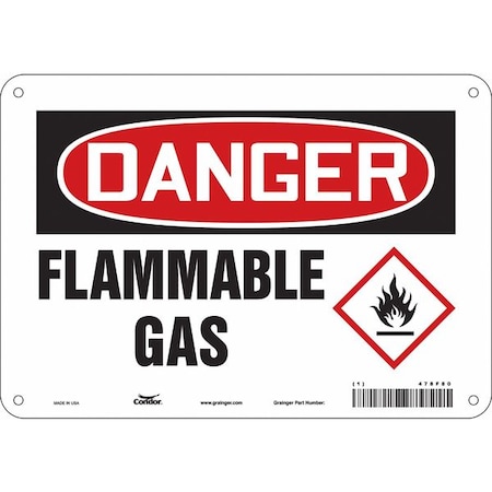Condor Danger Sign, 10" Wx7" H, 0.032" Thickness, 478F80 478F80