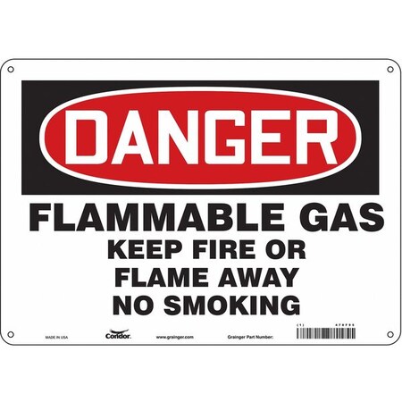 Condor Danger Sign, 10" H, 14 in W, Horizontal Rectangle, English, 478F95 478F95