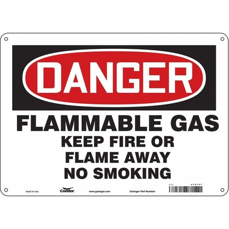 Condor Safety Sign, 10" H, 14 in W, Polyethylene, Horizontal Rectangle, English, 478F97 478F97