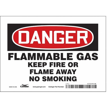 Condor Safety Sign, 5 in H, 7 in W, Vinyl, Horizontal Rectangle, English, 478F98 478F98