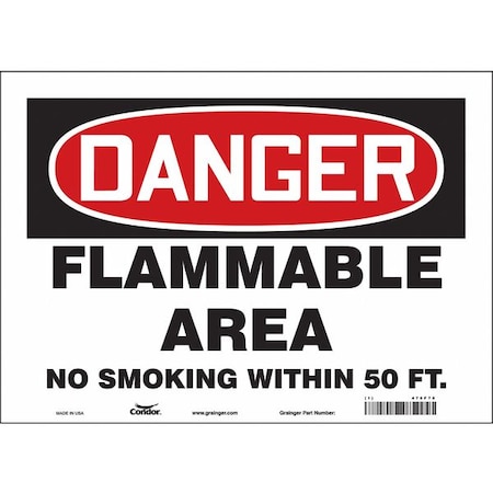 Condor Danger Sign, 10" H, 14 in W, Vinyl, Horizontal Rectangle, English, 478F70 478F70
