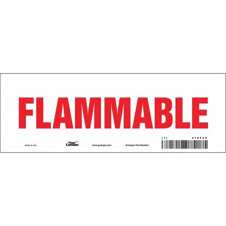Condor Safety Sign, 3 1/2 in H, 10 in W, Vinyl, Vertical Rectangle, English, 478F09 478F09