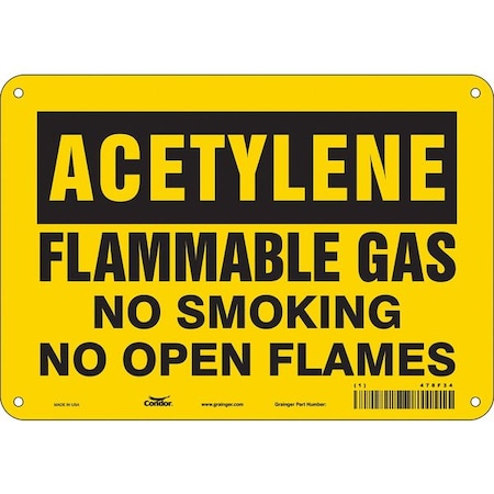 Condor Safety Sign, 7" H, 10" W, Polyethylene, Vertical Rectangle, English, 478F34 478F34