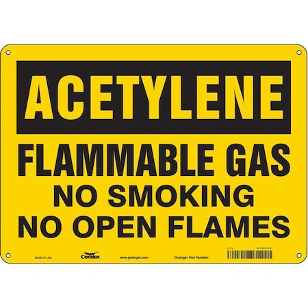 Condor Safety Sign, 10" H, 14 in W, Polyethylene, Horizontal Rectangle, English, 478F35 478F35