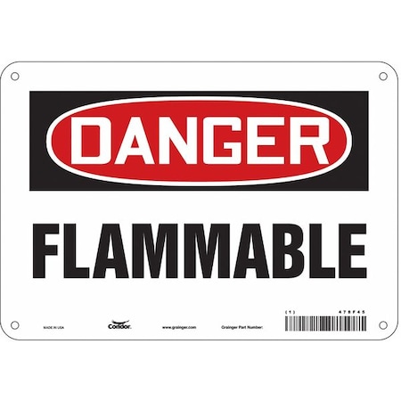 Condor Danger Sign, 10" Wx7" H, 0.032" Thickness, 478F45 478F45