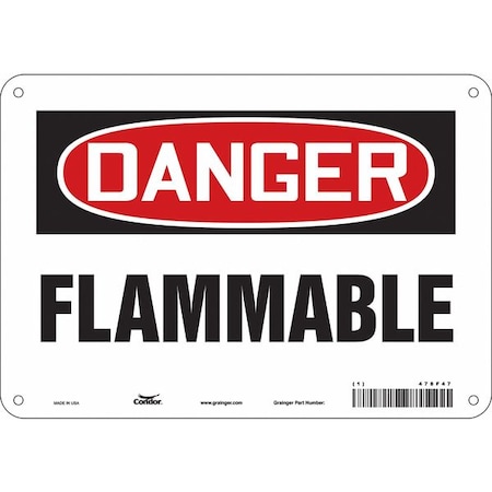 Condor Danger Sign, 7 in H, 10 in W, Polyethylene, Vertical Rectangle, English, 478F47 478F47