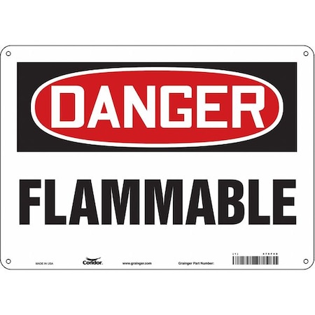 Condor Danger Sign, 10 in H, 14 in W, Polyethylene, Horizontal Rectangle, English, 478F48 478F48
