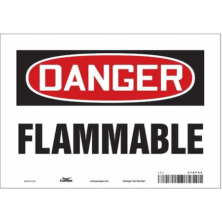 Condor Danger Sign, 7 in H, 10 in W, Vinyl, Vertical Rectangle, English, 478F50 478F50