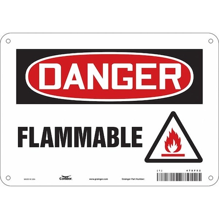 Condor Danger Sign, 10" Wx7" H, 0.032" Thickness, 478F52 478F52