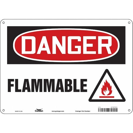 Condor Danger Sign, 10 in H, 14 in W, Horizontal Rectangle, English, 478F53 478F53