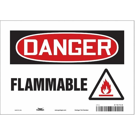 Condor Danger Sign, 7 in H, 10 in W, Vinyl, Vertical Rectangle, English, 478F56 478F56