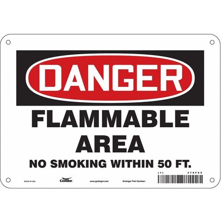 Condor Danger Sign, 7" H, 10" W, Vertical Rectangle, English, 478F65 478F65