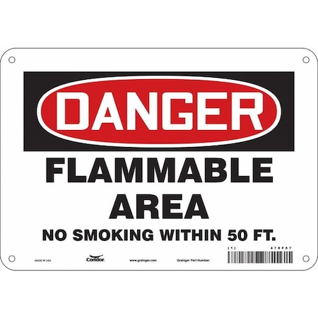 Condor Safety Sign, 7" H, 10" W, Polyethylene, Vertical Rectangle, English, 478F67 478F67