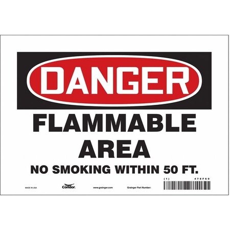 Condor Safety Sign, 7" H, 10" W, Vinyl, Vertical Rectangle, English, 478F69 478F69
