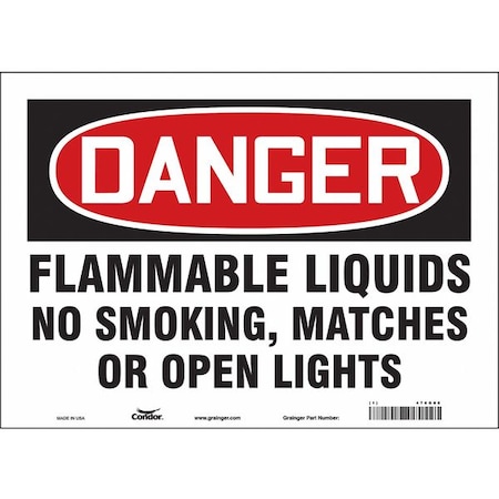Condor Danger Sign, 10" H, 14 in W, Vinyl, Horizontal Rectangle, English, 478G80 478G80