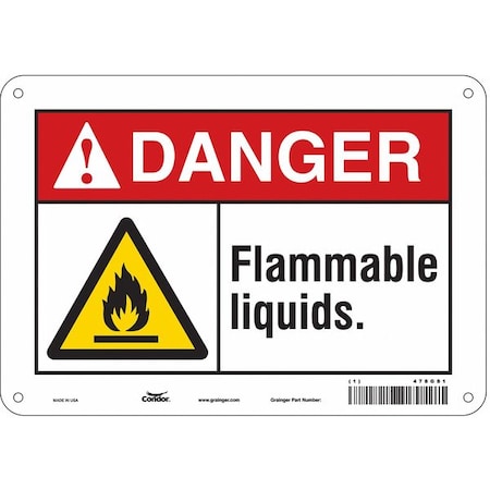 Condor Danger Sign, 10" Wx7" H, 0.032" Thickness, 478G81 478G81