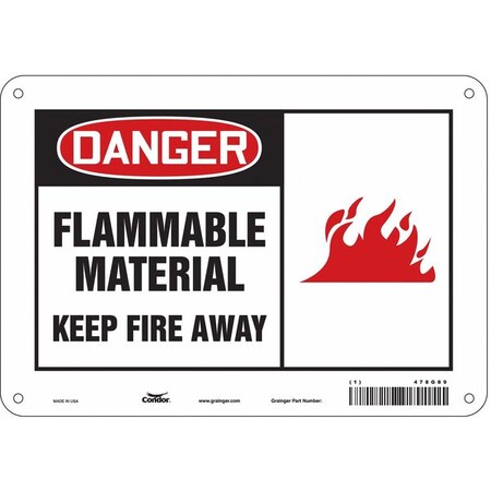 Condor Danger Sign, 7 in H, 10 in W, Polyethylene, Vertical Rectangle, English, 478G89 478G89