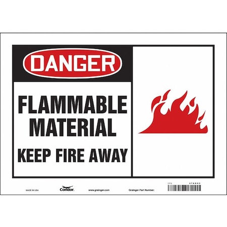 Condor Danger Sign, 10 in H, 14 in W, Vinyl, Horizontal Rectangle, English, 478G92 478G92