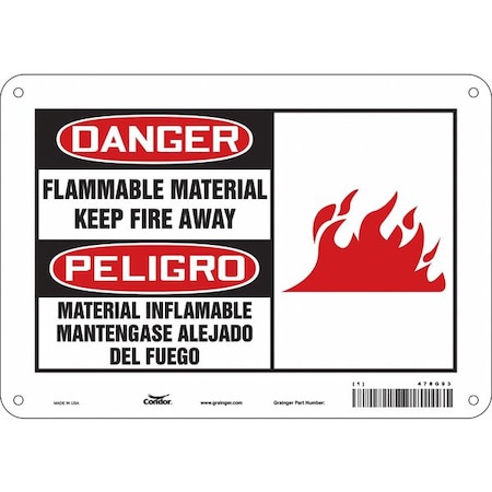 Condor Safety Sign, 7 in H, 10 in W, Vertical Rectangle, English, Spanish, 478G93 478G93