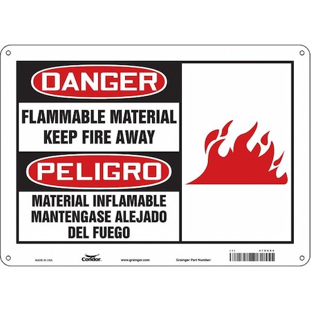 Condor Safety Sign, 10 in H, 14 in W, Horizontal Rectangle, English, Spanish, 478G94 478G94