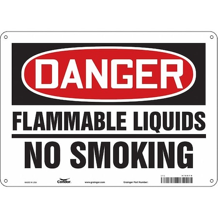 Condor Safety Sign, 10" H, 14 in W, Polyethylene, Horizontal Rectangle, English, 478G70 478G70