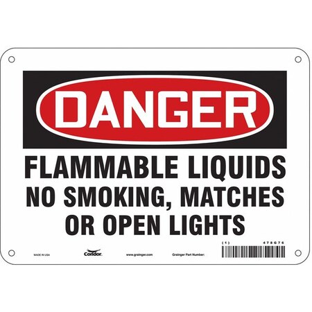 Condor Danger Sign, 7" H, 10" W, Polyethylene, Vertical Rectangle, English, 478G76 478G76