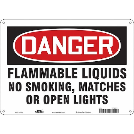 Condor Safety Sign, 10" H, 14 in W, Polyethylene, Horizontal Rectangle, English, 478G77 478G77