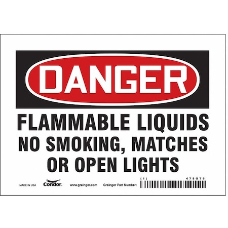 Condor Safety Sign, 5 in H, 7 in W, Vinyl, Horizontal Rectangle, English, 478G78 478G78