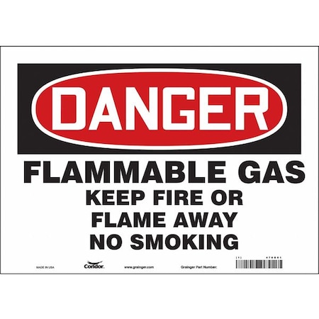Condor Danger Sign, 10" H, 14 in W, Vinyl, Horizontal Rectangle, English, 478G01 478G01