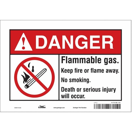 Condor Safety Sign, 7" H, 10" W, Vinyl, Vertical Rectangle, English, 478G13 478G13