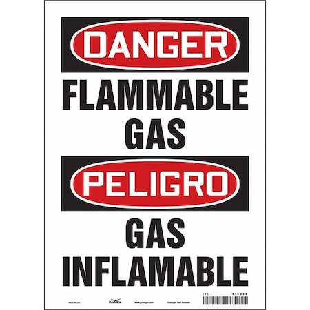 Condor Safety Sign, 14 in Height, 10 in Width, Vinyl, Vertical Rectangle, English, Spanish, 478G24 478G24