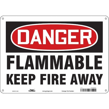 Zoro Select Safety Sign, 10 in Height, 14 in Width, Fiberglass, Horizontal Rectangle, English, 478G27 478G27