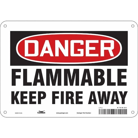 Condor Danger Sign, 7 in H, 10 in W, Polyethylene, Vertical Rectangle, English, 478G28 478G28