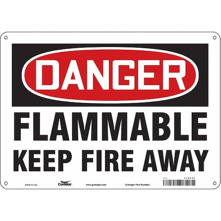 Condor Danger Sign, 10 in H, 14 in W, Polyethylene, Horizontal Rectangle, English, 478G29 478G29