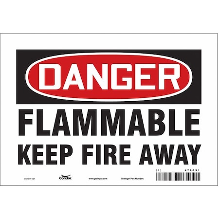 Condor Danger Sign, 7 in H, 10 in W, Vinyl, Vertical Rectangle, English, 478G31 478G31